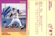Tommy Kramer Signed 1989 Star Kinston Indians #11 Card Kinston Indians Auto AU