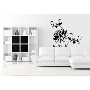 XL Wandsticker Blüten Blumeranke Wanddeko Vogel Wandtattoo Rose Wohnzimmer Blume - Bild 1 von 4