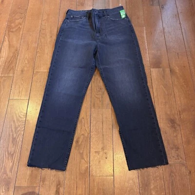 NWT GAP Cheeky Straight Sky High Jeans Denim Black Raw Frayed Hem sz 30 (10R) - Image 1 of 4