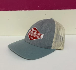 Trucker Snapback Hat Embroidered Ride The Rails Rail Explorers USA Gray 104C-PRO - Picture 1 of 8