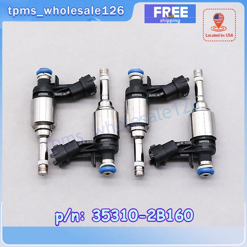 353102B130 Inyector de Combustible 4x PARA HYUNDAI ACCENT VELOSTER KIA RIO SOUL 1.6L Foto 1 de 4