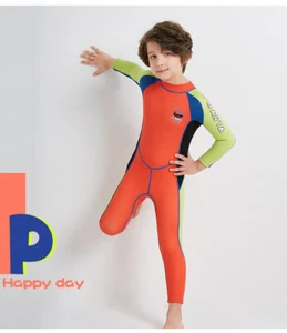 ONE PIECE KIDS GIRLS BOYS LONG SLEEVE WETSUIT DIVING SURF SWIMWEAR UPF 50+ 18816 - Picture 1 of 15