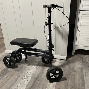 Unbranded Knee Scooter with Hand Brakes Adjustable Black Steering Leg Mobility - Picture 1 of 6