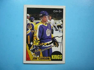 1987/88 O-PEE-CHEE NHL HOCKEY CARD #92 JIMMY CARSON ROOKIE AUTO AUTOGRAPH OPC - Picture 1 of 3