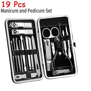 19 Pieces Manicure Pedicure Nail Care Set Cutter Clippers Tool Kit For Women Men - Picture 1 of 9