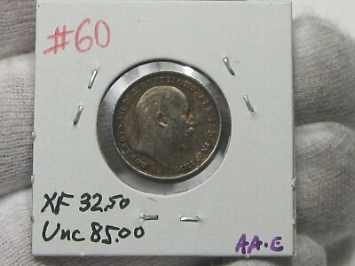 AU 1909 Threepence Edward VII Toned Great Britain.  #60 - Image 1 of 4