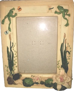 Frog Turtle Cat Tails and Flowers 3D Resin Picture Frame Fits 5x7 photo - Picture 1 of 21