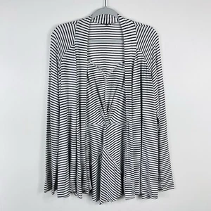 Cárdigan suéter Market & Spruce talla XL clavo espalda torcida a rayas blanco negro - Imagen 1 de 5