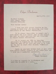 Edgar Buchanan autographed letter - Picture 1 of 1