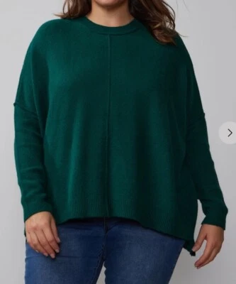 Suéter cuadrado verde con hombros caídos New York & Company para mujer talla 2X nuevo con etiquetas Foto 1 de 4