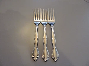 3 ONIEDA COMMUNITY CANATA 7 1/4" DINNER FORKS STAINLESS 1991 TO 2003 - Picture 1 of 4