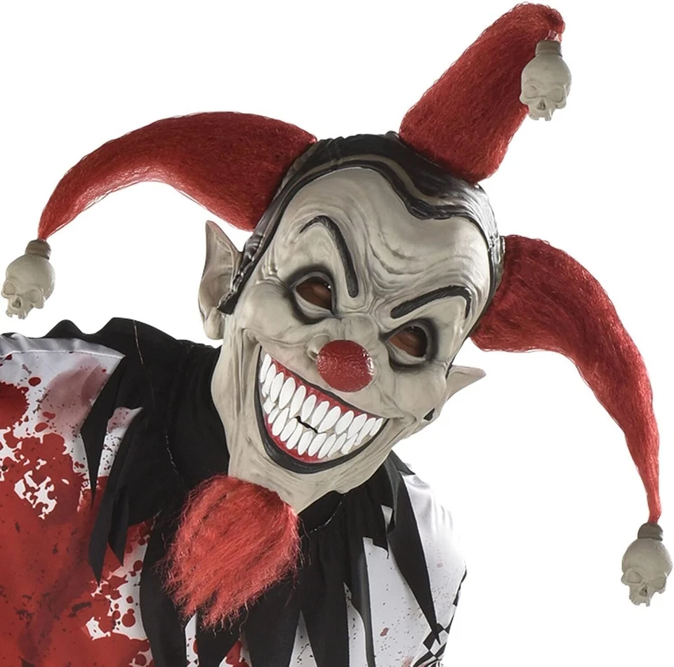 Twisted Circus Clown Mask Jester Fancy Dress Halloween Adult Costume Accessory - Image 1 of 1