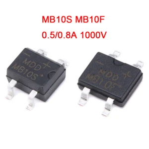 SMD Bridge Rectifiers Various Values 0.5/0.8A 1000V MB10S MB10F 20/50/100/200Pcs - Picture 1 of 8