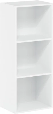 Small 3-Tier Open Shelf Bookcase White Storage Unit Bedroom Kids Office Display - Image 1 of 4