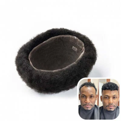 Afro African American Toupee for Men | Full Lace Base Afro Curl Hair Systems - Image 1 of 4
