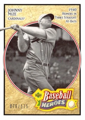 2005 UPPER DECK HEROES (#143) - JOHNNY MIZE /575 - Image 1 of 2