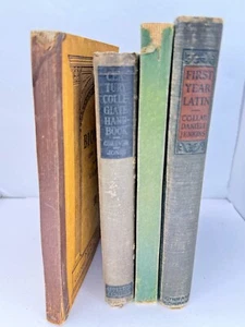 School textbooks 1800’s-1930s Lot of 4 First year Latin Biology College - Picture 1 of 16