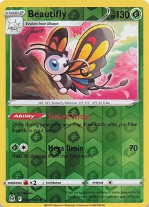 Beautifly Holo Rare Reverse Holo SWSH11: Lost Origin 008/196 NM - Picture 1 of 2