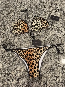 Vanessa Mooney The Scarlett 2 Pc Bikini Set Womens M Minimalist Tie String NWT - Picture 1 of 17