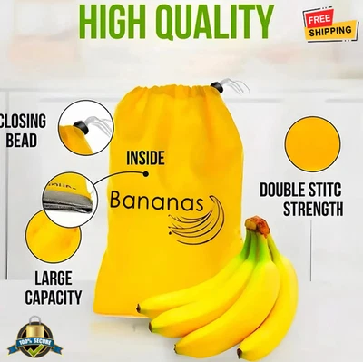Bolsa de plátano para almacenamiento de frutas y verduras 1 pieza bolsillo con cordón aislado Foto 1 de 4
