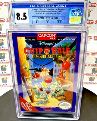 Chip n Dale Rescue Rangers Disney's Capcom CIB VGA WATA CGC PSA Nintendo NES - Image 1 of 4