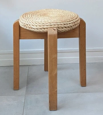 Vintage Mid Century Scandinavian Rope Stool - Image 1 of 3