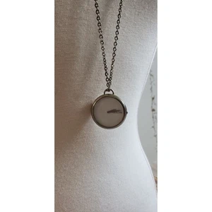 Nixon Spree Pendant Watch Womens all Stainless Steel Pure White Dial 27 in Chain - Picture 1 of 4