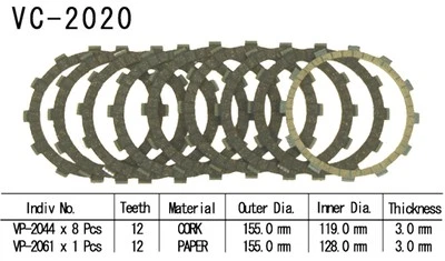 Juego de fricción embrague Vesrah para moto de cross Yamaha YZ426F 2001-2002 Foto 1 de 2