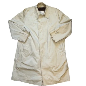 London Fog Maincoats Trench VTG Beige Removable Faux Fur Liner Men’s 44R Winter - Picture 1 of 9