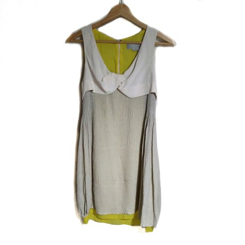 Autentico ALEXANDER WANG Abito da donna grigio panna beige giallo