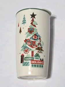 Disney Parks Starbucks Tumbler Ceramic Coffee Mug Christmas Tree Mickey 2019 New - Picture 1 of 6