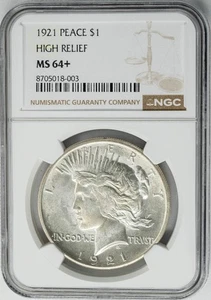 1921 Peace Silver Dollar $ MS64+ NGC 950431-6 - Picture 1 of 5