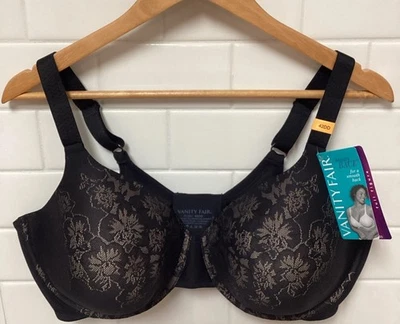 Sujetador Vanity Fair 42DD figura completa con aros negro belleza espalda Foto 1 de 4