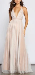 NWT Fashion Nova Womens Extravaganza Iridescent Maxi Dress Gown Small (D) - Picture 1 of 10