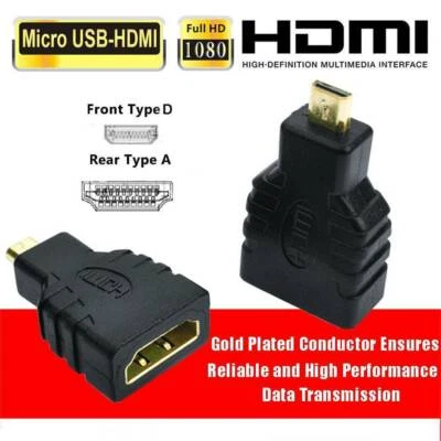 Convertor Gold Plated HDMI Female to Micro HDMI Male type d Adapter for GoPro US - Image 1 of 4