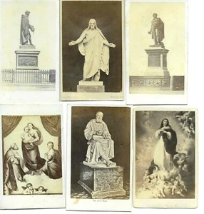Lote de 6 tarjetas de visita italianas, religiosas C D V década de 1860 # C - Imagen 1 de 5