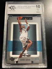 2003-04 Upper Deck Finite Timberwolves #105 Kevin Garnett /2999 BCCG 10 GEM MINT