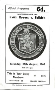 RAITH ROVERS v FALKIRK ~ 24 AUGUST 1968 ~ SCOTTISH LEAGUE CUP FOOTBALL PROGRAMME - Picture 1 of 1