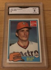 1981 Topps Coca Cola Nolan Ryan #9 Astros Graded GMA 8