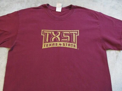 VTG Texas State Bobcats Shirt Mens Medium Red Gold Football College University - Image 1 of 4