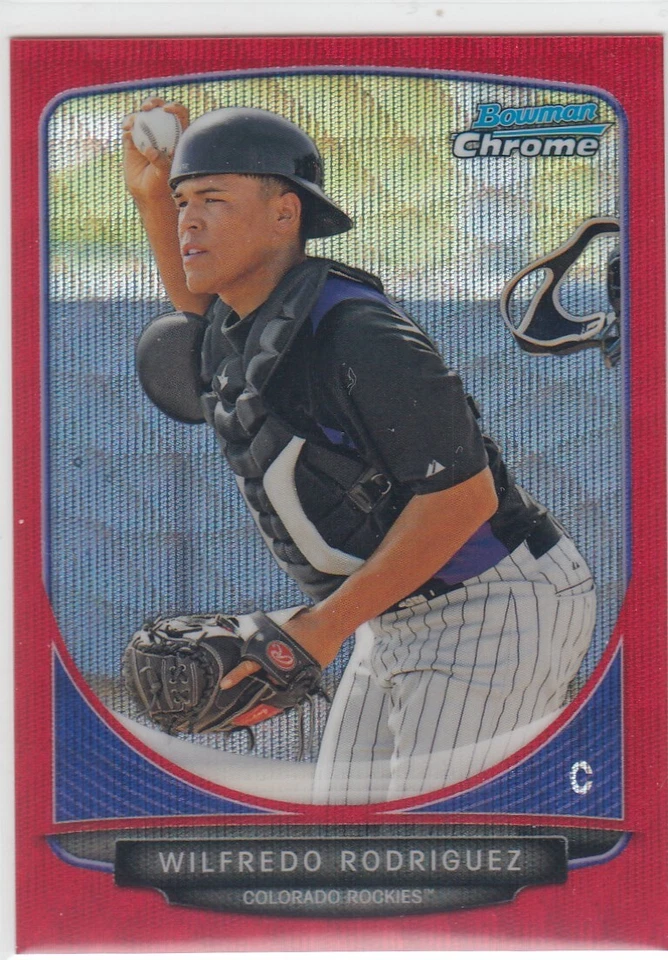 2013 Wilfredo Rodriguez Bowman Chrome RED WAVE REFRACTOR /25 - #148 Rockies - Image 1 of 1