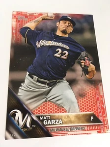 2016 Topps Jumbo 5x7 Red Parallel Matt Garza Brewers 228 #’d 1/5 Rare - Picture 1 of 1