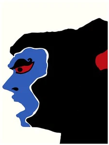 1857.Man's Blue face quality Poster.Animated Decorative.Home interior design art - Picture 1 of 1