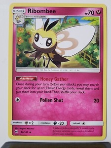 Ribombee 96/147 - LP - Burning Shadows Sun Moon Pokemon Card $2 Flat Shipping