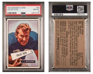 1952 Bowman Large Zollie Toth  #58 PSA 8 NM MT Low Pop - Picture 1 of 1
