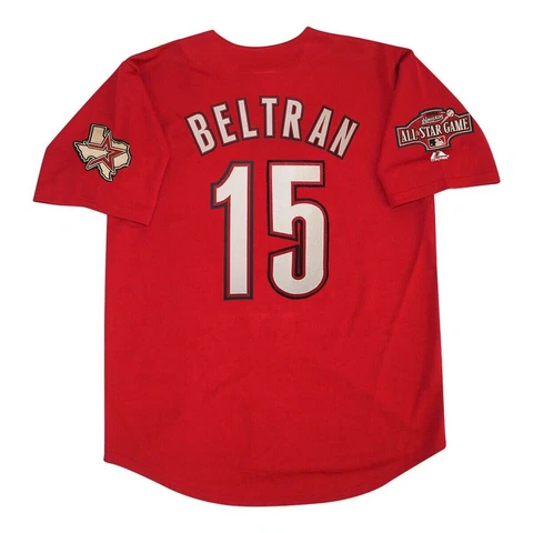 Carlos Beltran 2004 Houston Astros Alternate Red Men's Jersey w/ All Star Patch Cover