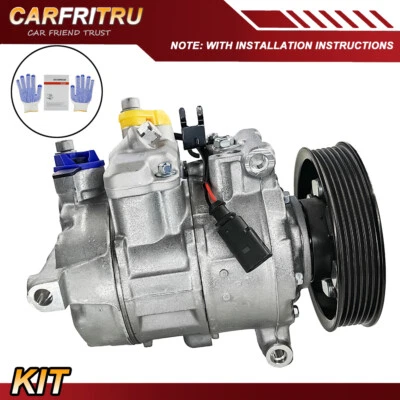 A/C Compressor w/ Clutch for Audi A6 A6 Quattro Q5 S4 V6 3.0L 3.2L 4F0260805AB - Imagem 1 de 4