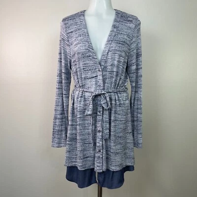 Cárdigan Anthropolgoe Dolan Costa Izquierda Medio Azul Nomi Falda Suéter Para Mujer Foto 1 de 4