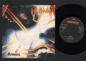 7" DEF LEPPARD ANIMAL / TEART IT DOWN MADE IN ITALY 1987 PROMO PUNCHED SLEEVE - Picture 1 of 1