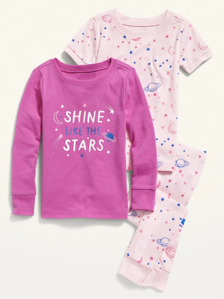 Antiguo conjunto de pijama azul marino para bebé niño pequeño 3 piezas gráfico espacial ajuste cómodo talla 3T 4T 5T 6T Foto 1 de 1